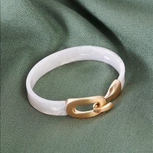 Pearl & Gold Faux Tortoise Shell Wrist bracelet